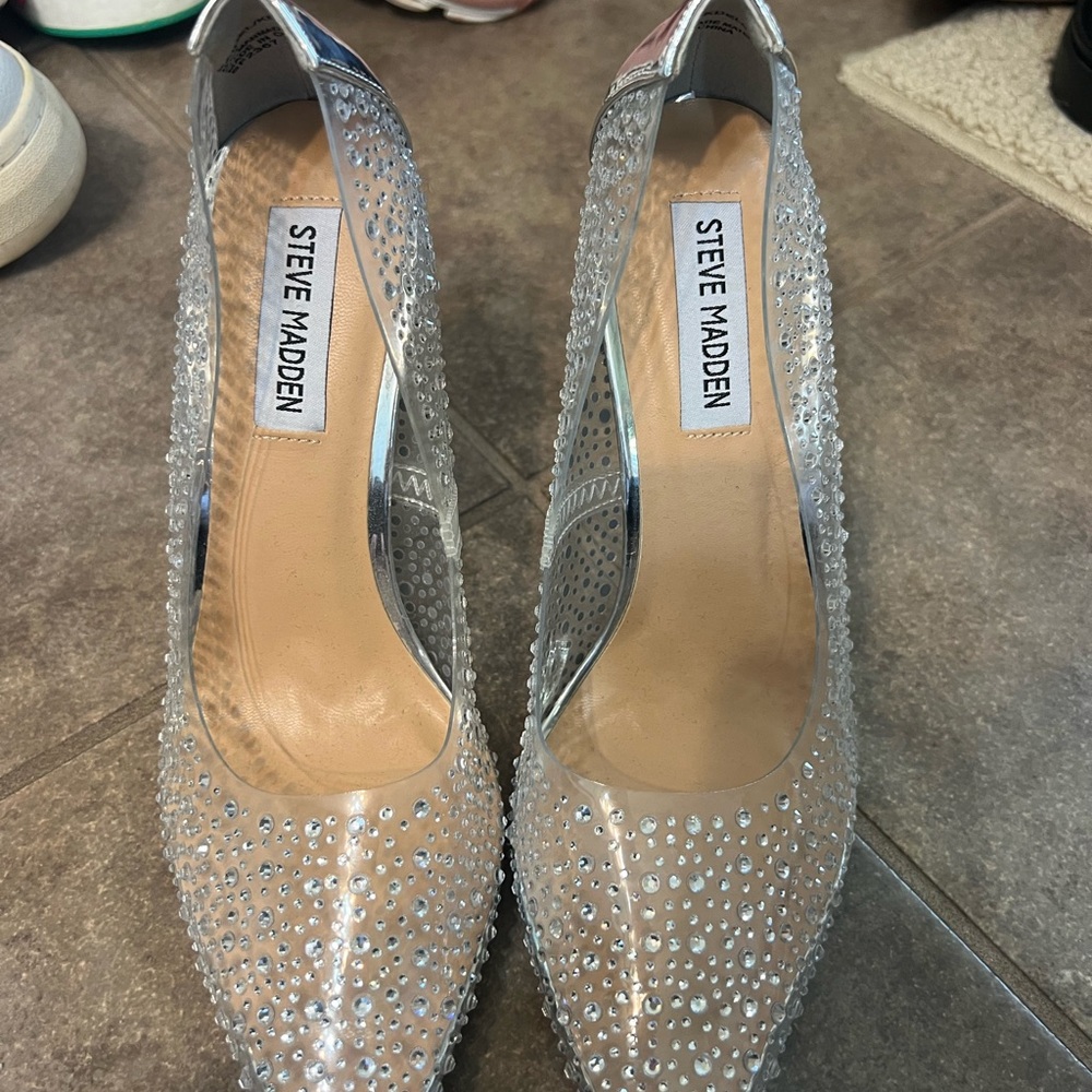Steve Madden Silver Rhinestone Women's Shoes NEW